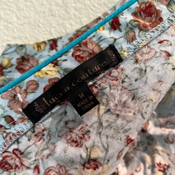 Flower patterned cropped back button-front mini dress - Picture 5 of 5